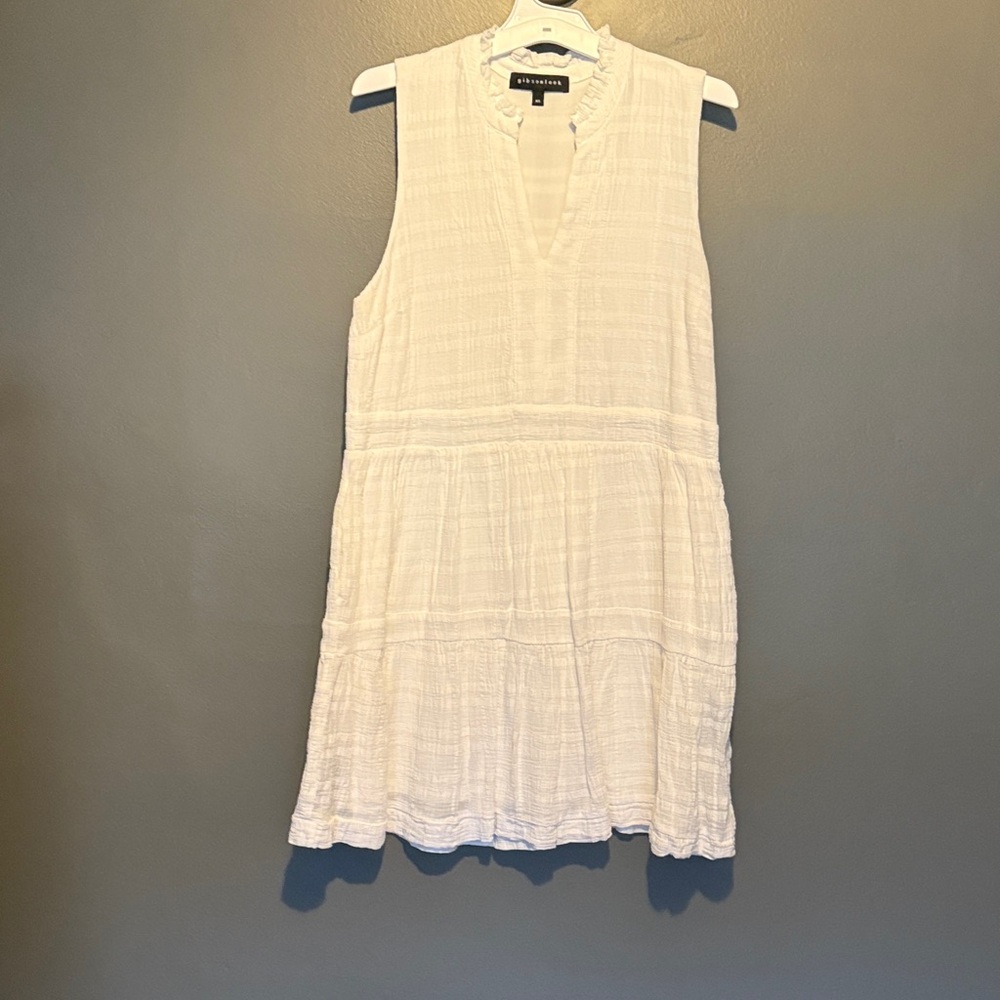 White Sleeveless Gibson Look Mini Dress